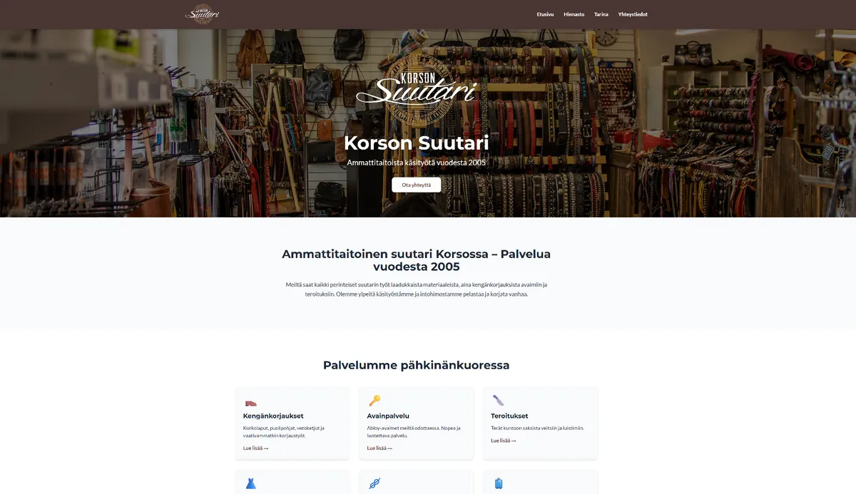 Korson Suutari verkkosivut
